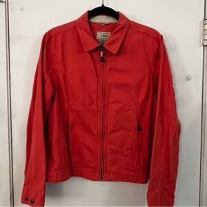 L.L. Bean Vibrant Coral -colored Zip-Up Jacket